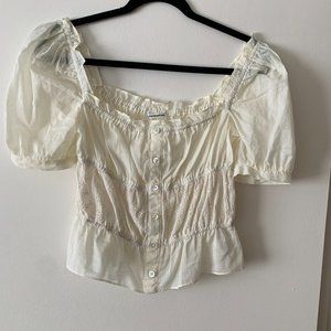 Reformation Sicilia Organic Cotton Eyelet Top